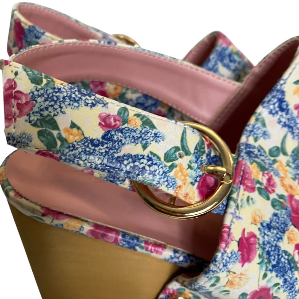 Sugar Thrillz Dolls Kill Cottage Floral Platform Heels Size 10M - Picture 2 of 12